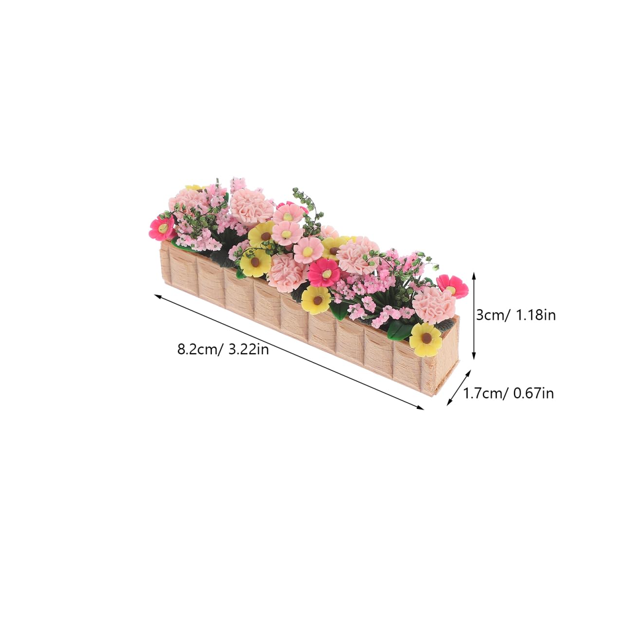 GANAZONO 2pcs Miniature Flower Bed Dollhouse Garden Planter Bed Mini Window Box Micro Landscape Decoration Fairy Garden Dollhouse Accessories