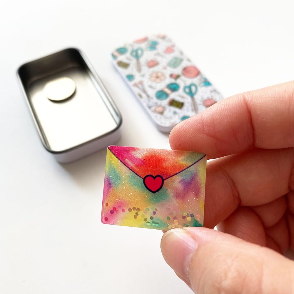 Magnetic Sewing Needle Box Flower Yarn Butterfly Pattern and Adorable Envelope Needle Minder for Cross Stitch Embroidery Needlecraft