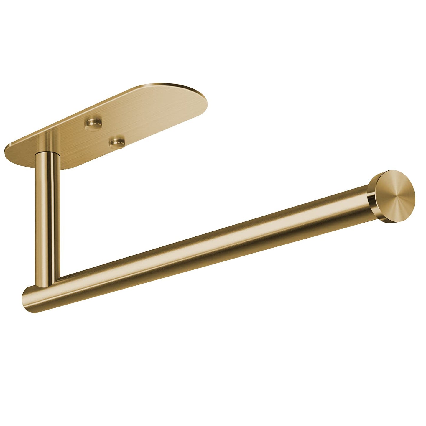 VAEHOLD Self Adhesive Paper Towel Holder Under Cabinet Wall Mounted Paper Towel Roll Holder for Kitchen Bathroom Wall - SUS304 Stainless Steel (Gold)