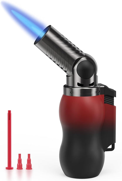 TBTeek Torch Lighter, Portable Kitchen Torch with 45° Rotatable Head, Adjustable Flame, Refillable Butane Torch Lighter
