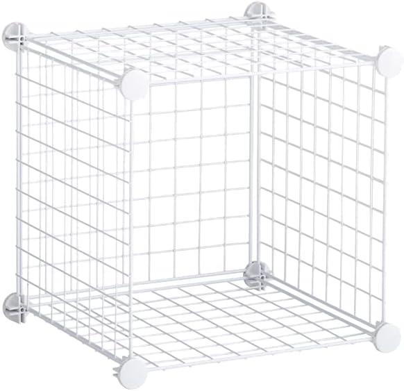 Rubbermaid 3 Piece Stackable Storage Wire Cube Set, Easy Assemble, White, Multi-Use Home Organizer for Closet/Toys
