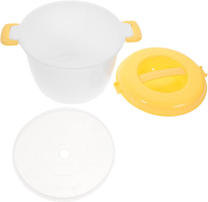 Hemoton Microwave Rice Maker, Round Microwave Food Container for Rice, Pasta, Includes Spoons