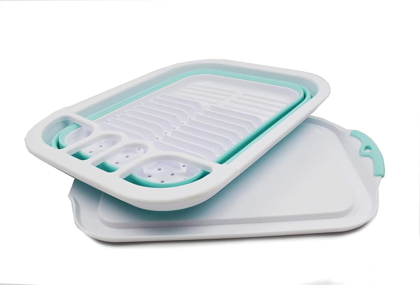 SAMMART 7.5L (2 Gallon) Collapsible Plastic Dish Drainer with Drainer Board, Foldable Drying Rack Set, Space Saving