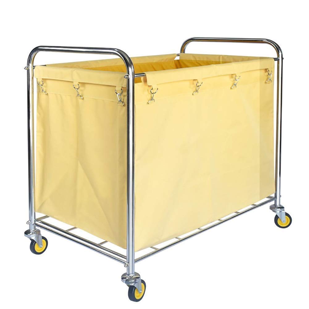 Trolley Movable Carts, Kitchen Storage Hand Trucks, Heavy-Duty Rolling Wheels Cart For Laundry Hamper Sorter, Home Stainless Steel Trolley With Movable Bags/Yellow/Setx2 (Yellow Setx2) (Yellow Setx1)