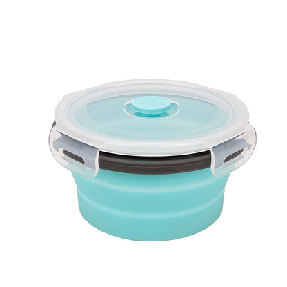 CCyanzi 3piece Round Collapsible Bowl with Lids, Silicone Food Storage Containers, Microwave & Freezer Safe, Space Saving for Kitchen Cabinet and Camping Backpack,(Pink)