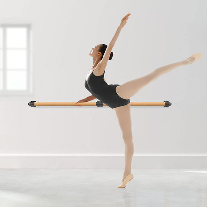 Dolibest 6ft Wall Mounted Traditional Wood Ballet Barre, 4ft Freestanding Wood Ballet Bar, Height Adjustable Ballet Bar,System Stretch/Dance for Home Barre Workout Equipment for Kids and Adults
