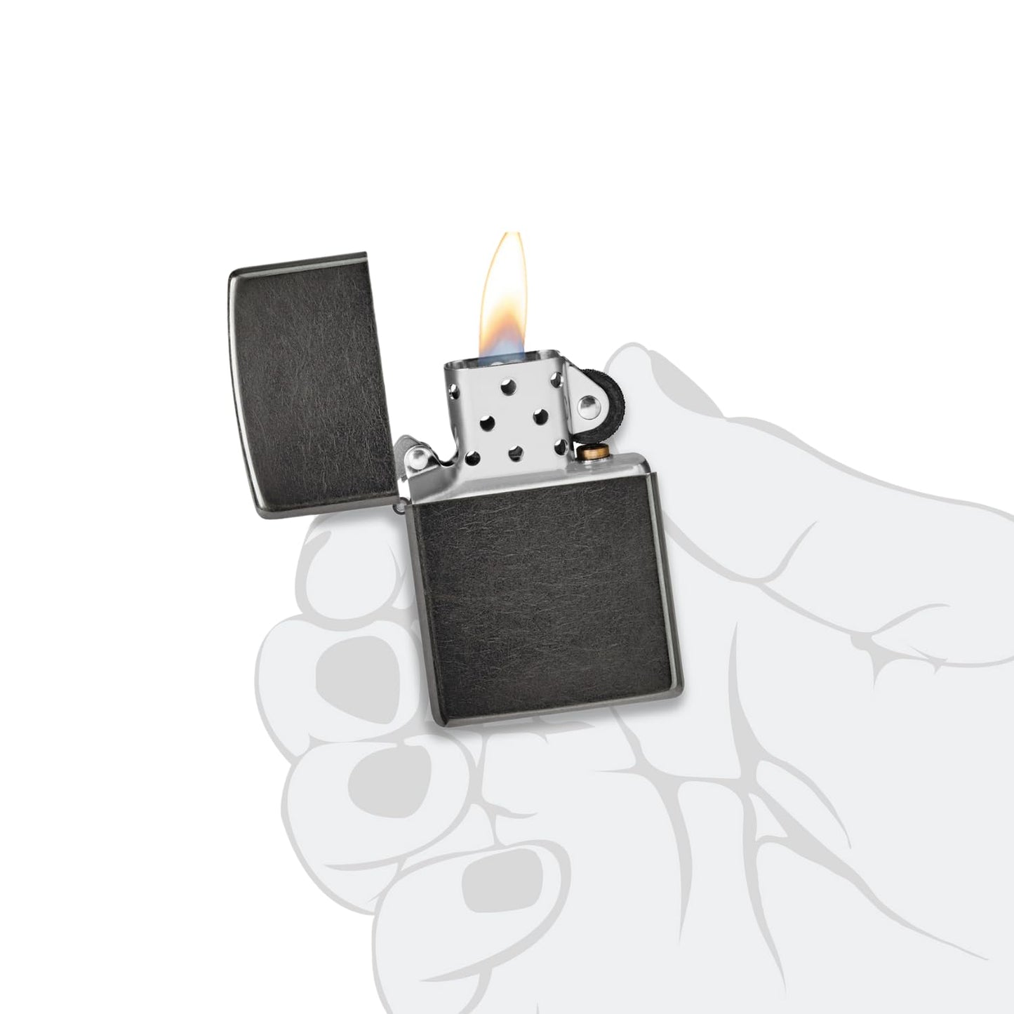 Zippo Gray Dusk Pocket Lighter, Standard
