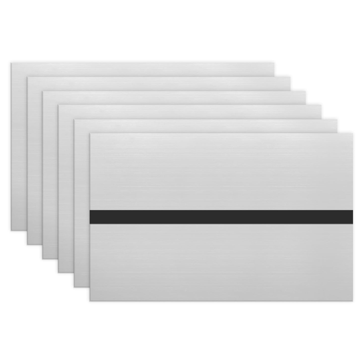 M METERXITY 6-Pack Engraving Blank Materials Double Color 7x11 Inch, 1.3mm Thick ABS Plastic Sheet Name Plate for Door/Office/Desk/Wall/Yard Sign/DIY Carving/Laser Cutting[Silver/Black]