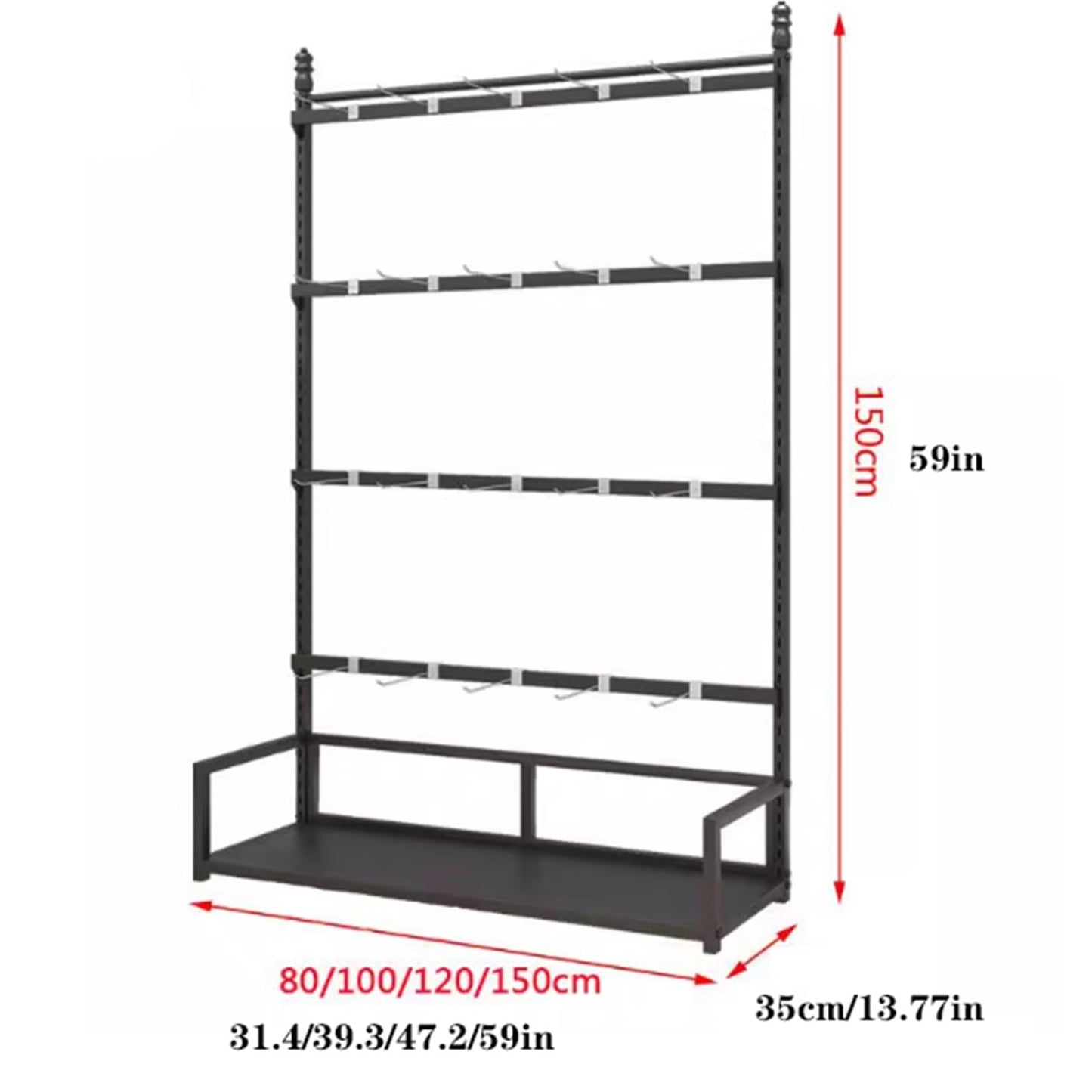 5 Tier Metal Underwear Display Stand, Large Capacity, Lingerie Garment Rack, Retail Sock Show Shelves, Commercial Clothing Store Shelf, for Bras, Shorts, Hats(Black,80 * 35 * 135cm)