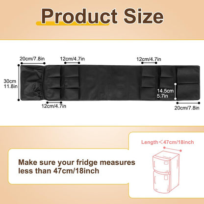 Mini Fridge Organizer with 15 Pockets, Over the Fridge Storage Organizer for Dorm, Durable Mini Fridge Caddy