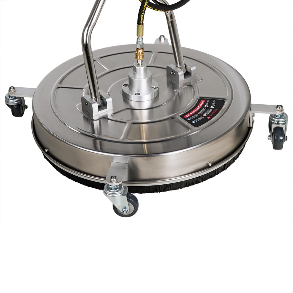 ECCPP 24 Inch Pressure Washer Surface Cleaner with 4 Wheels Stainless Steel for Household Cleaning 3/8" Quick Connector