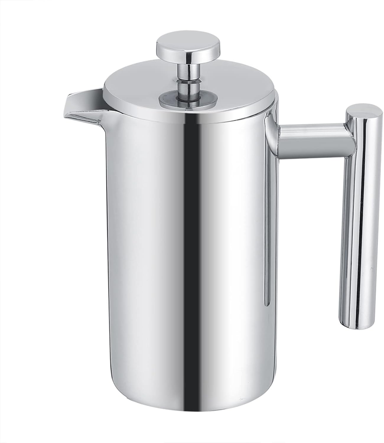 Acouto 350ml Double Wall Stainless Steel Coffee Maker, French Press Tea Pot with Filter