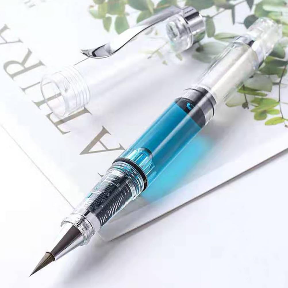 NUOBESTY 5Pcs Stationery fountain pen student Refillable Fountain Pen plastic wolf hair office Brush Pen water paint brush pens soft brush Paint Calligraphy Brush Pen refillable