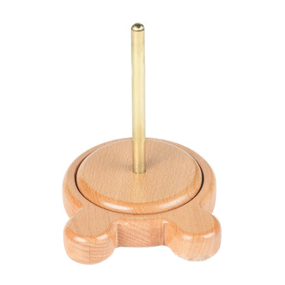 RoseFlower Wooden Yarn Holder Spinner for Crocheting, Yarnball Winder for Knitting, Thread Holder, Knitting Crocheting Accessory Gift, Cute Bear Shape Yarn Spinner Dispenser