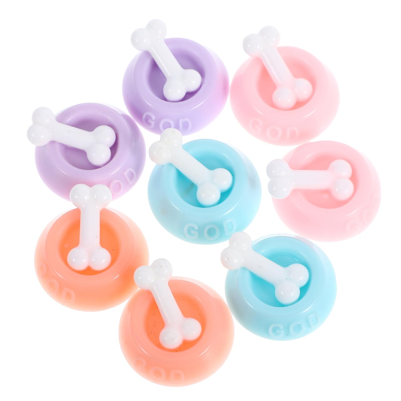 BESTonZON Miniature Dog Bowls Set 8 Pcs Realistic Dollhouse Pet Supplies 0.9 Inch Small Scale Dog Food Dishes for Doll Accessories and Garden Scene Decoration