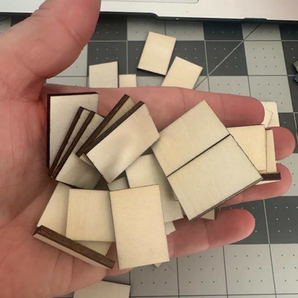 50 Pcs Blank Mini Books for Miniature Bookshelf, Wooden Dollhouse Books 1:12 Scale Mini Books, Print Off The Covers and Backs of The Books You Have Read, Create Your Own Tiny Library