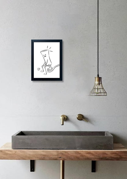 Regine Switzerland Black and White Bathroom Wall Decor - Funny Toilet Canvas Print | Minimalist Humor Art