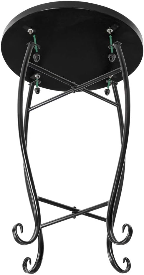 2) Vasitelan Outdoor Patio Side Table Outdoor Accent Table Bistro Coffee End Small Porch Table Indoor Round Glass