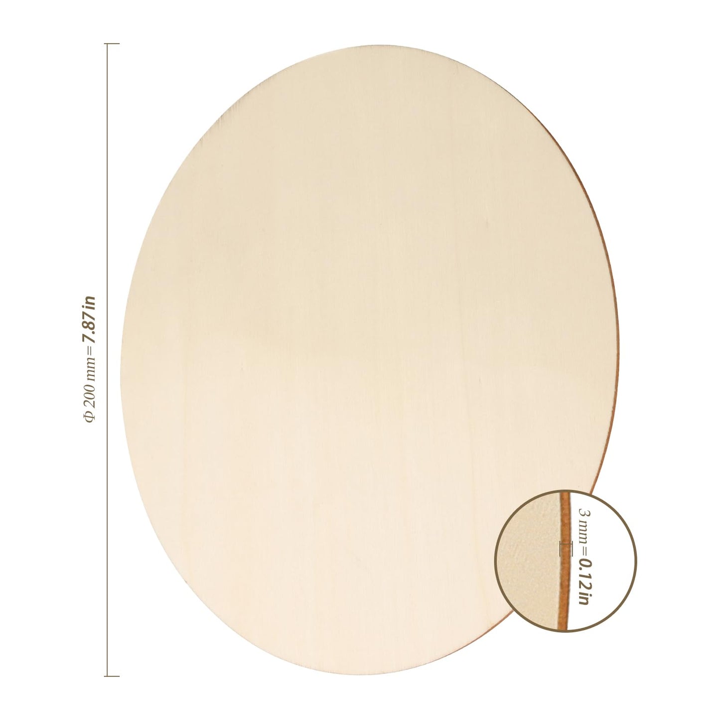 HEIHAK 30 Pack 8 Inch Unfinished Natural Wood Circles, Wood Rounds for Crafts Wood Burning, Engraving, Painting, Home Decoration Projects