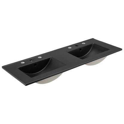 Modway Soma Bathroom Vanity, 48 Inch Double, Oak Black