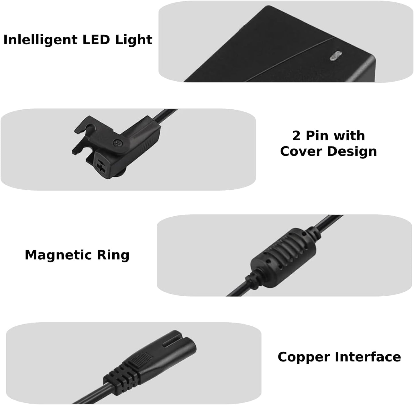 Universal Power Recliner Power Supply Adapter, 29V 2A 2 Pin AC/DC for Electric Recliner, Couch, Lift Chair