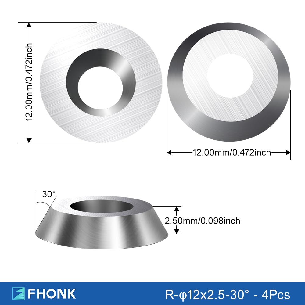 FHONK 34Pcs Tungsten Carbide Cutters Inserts Set, Lathe Tools for Wood Lathe Turning Tools, Supplied with Screws and Screwdriver (Silver-34Pcs)
