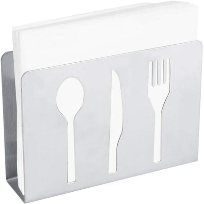 Fdit Stainless Steel Napkin Holder, Decorative Paper Cocktail Rack for Kitchen Countertops, Dinner Tables Organizer