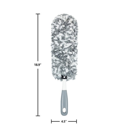 Microfiber Duster with an Extra Washable and Reusable Duster Head, Microfiber Dusters for Household Cleaning, Gray