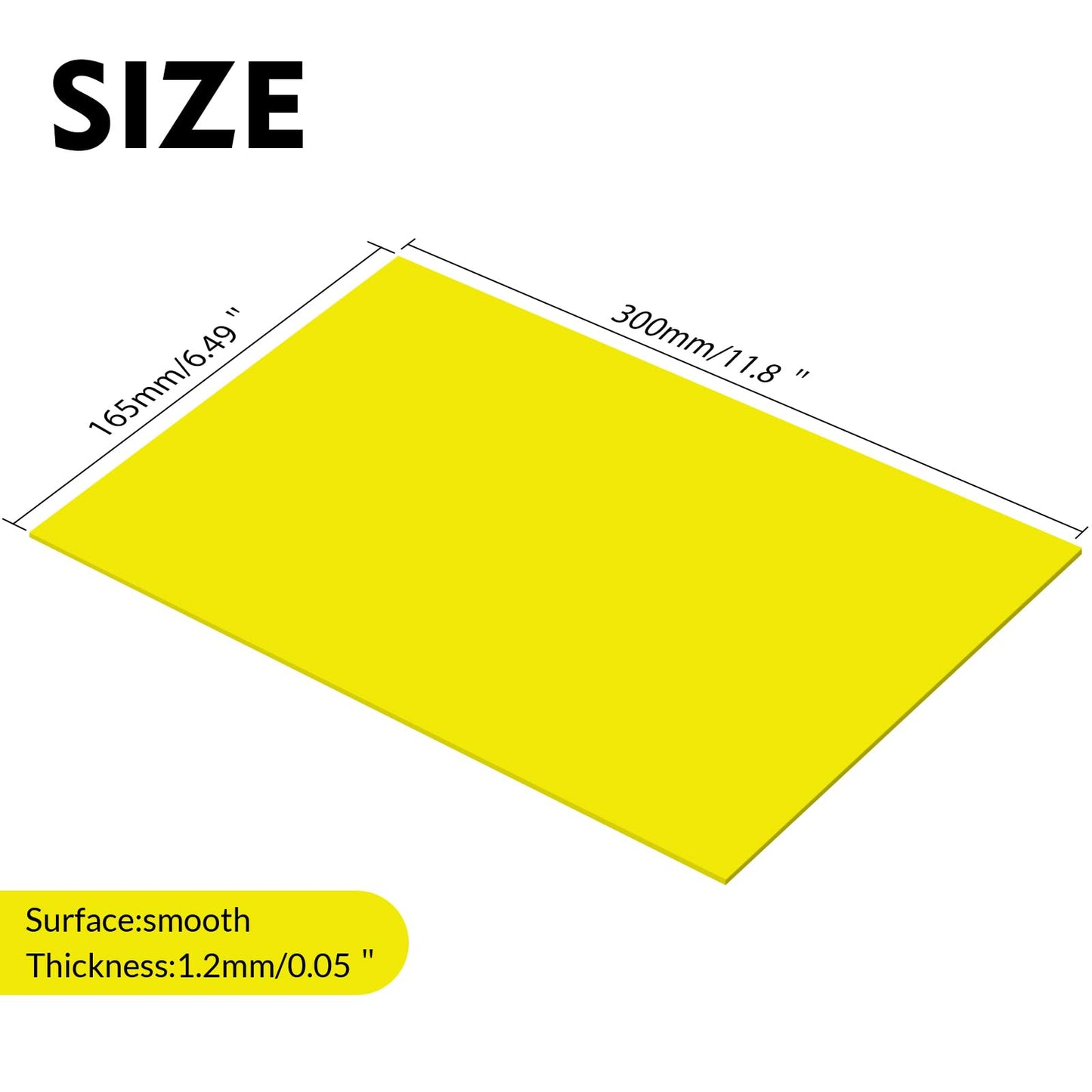 Frddiud Laser Engraving Blank ABS Double Color Plastic Sheet, 11.8x6.49x0.05 inch Materials Double Color Plastic Sheet for Interior Signs, Badges, DIY Carving Pack of 12 (Yellow)