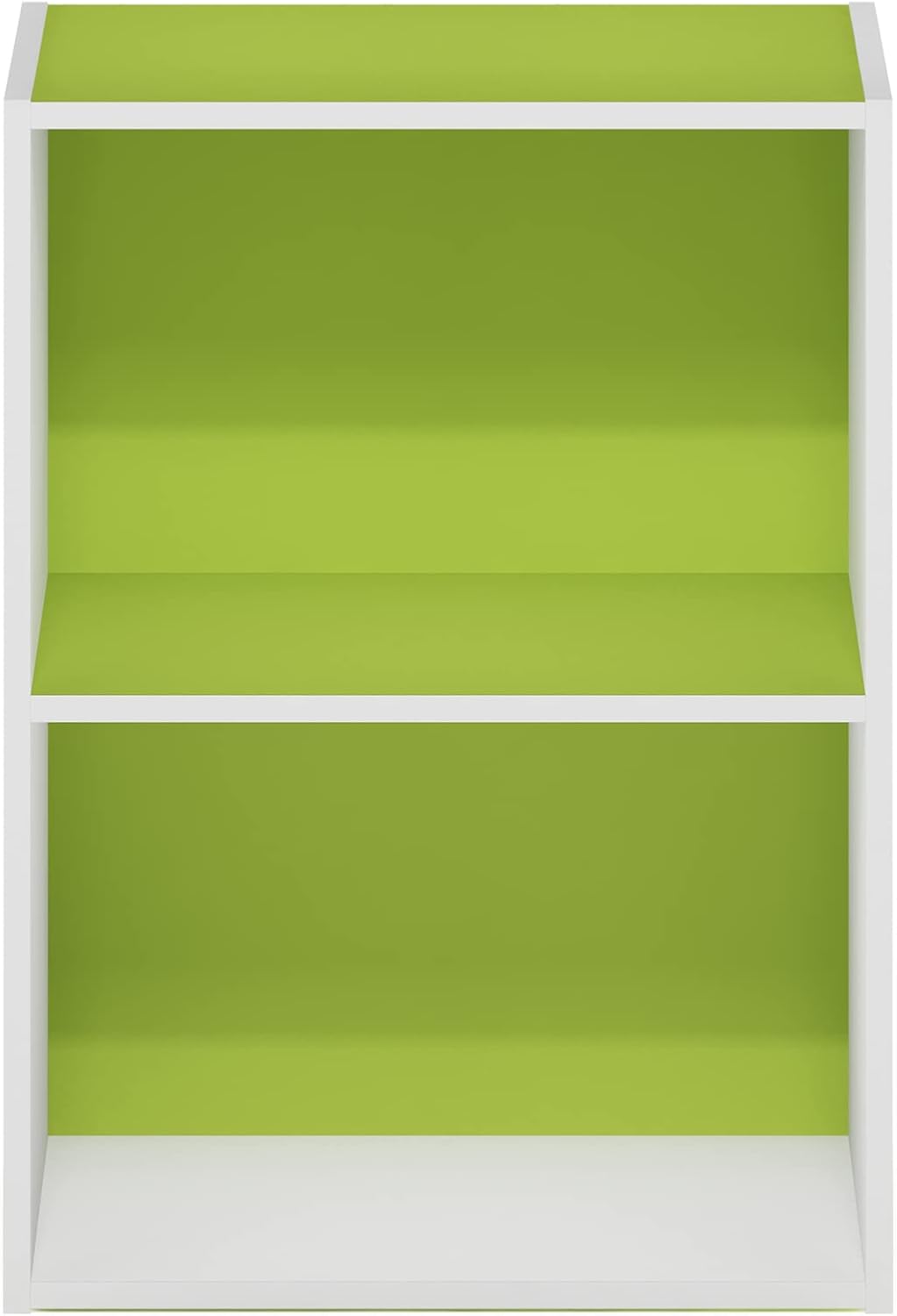 2-Tier Furinno Luder Bookcase / Book / Storage, Green/White