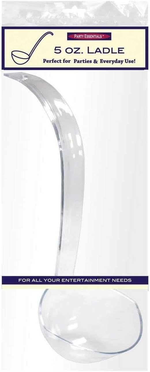 Party Essentials N512 Clear Hard Plastic 5-Ounce Punch Bowl with Serving Ladle, 1-Count