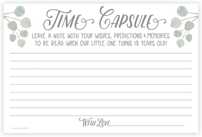 m&h invites Time Capsule Message Cards - 50 Count for Baby Shower or 1st Birthday Game Activity