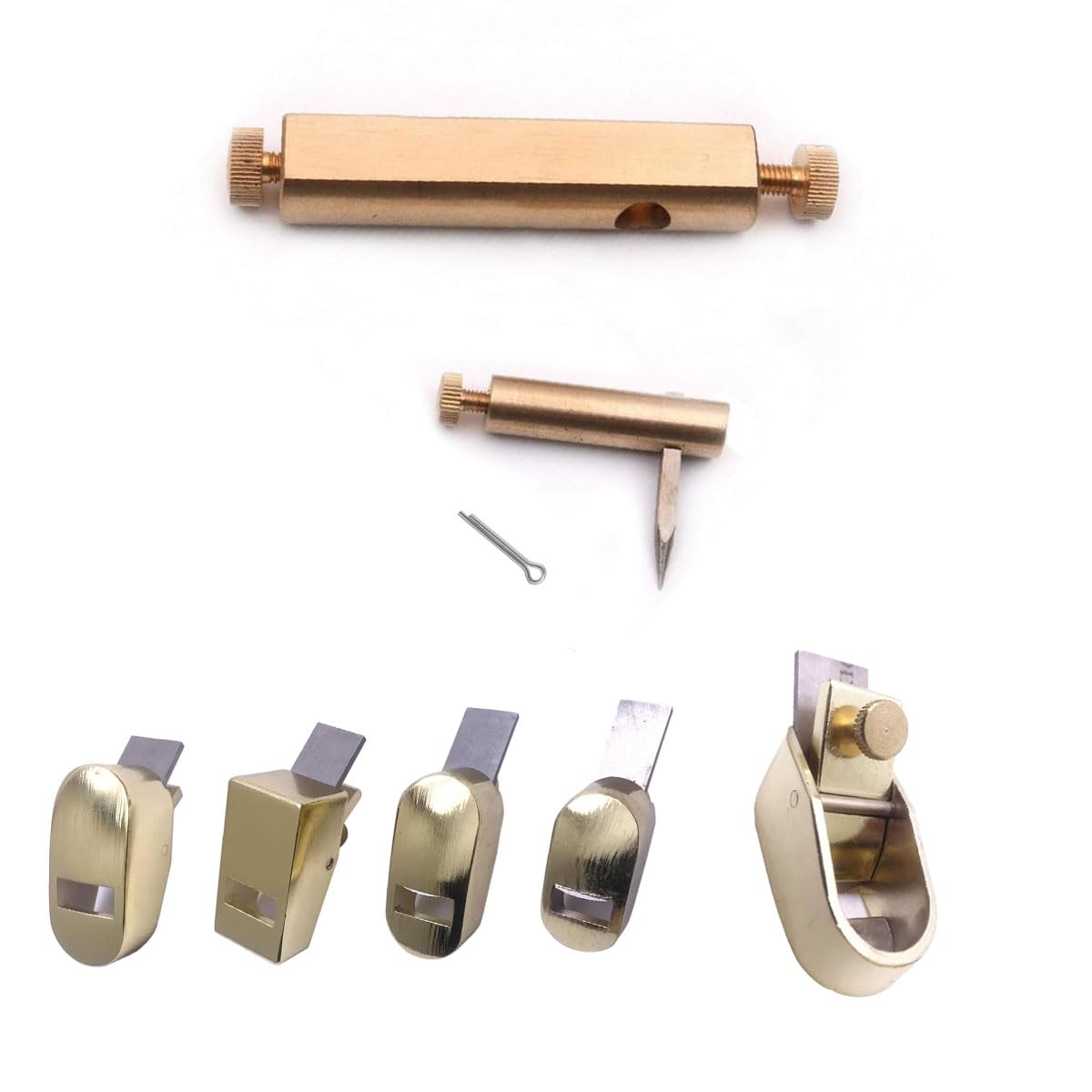 TUOREN 21 Pcs Violin Luthier Repair Tool Kit, 14 Pcs Violin Fingerboard Scraper Set and 5Pcs 8-16mm Violin Thumb Planer, 1Pcs Brass Purfling Inlaid Groove Carver and 1 Pcs Clean Up Groove Knife
