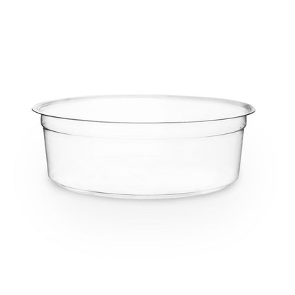 Vegware Compostable 8oz Clear Round Deli Containers, Case of 500, PLA Plastic Meal Prep, Made from PLA, A Renewable Material Made from Plants, One Lid Fits All Sizes
