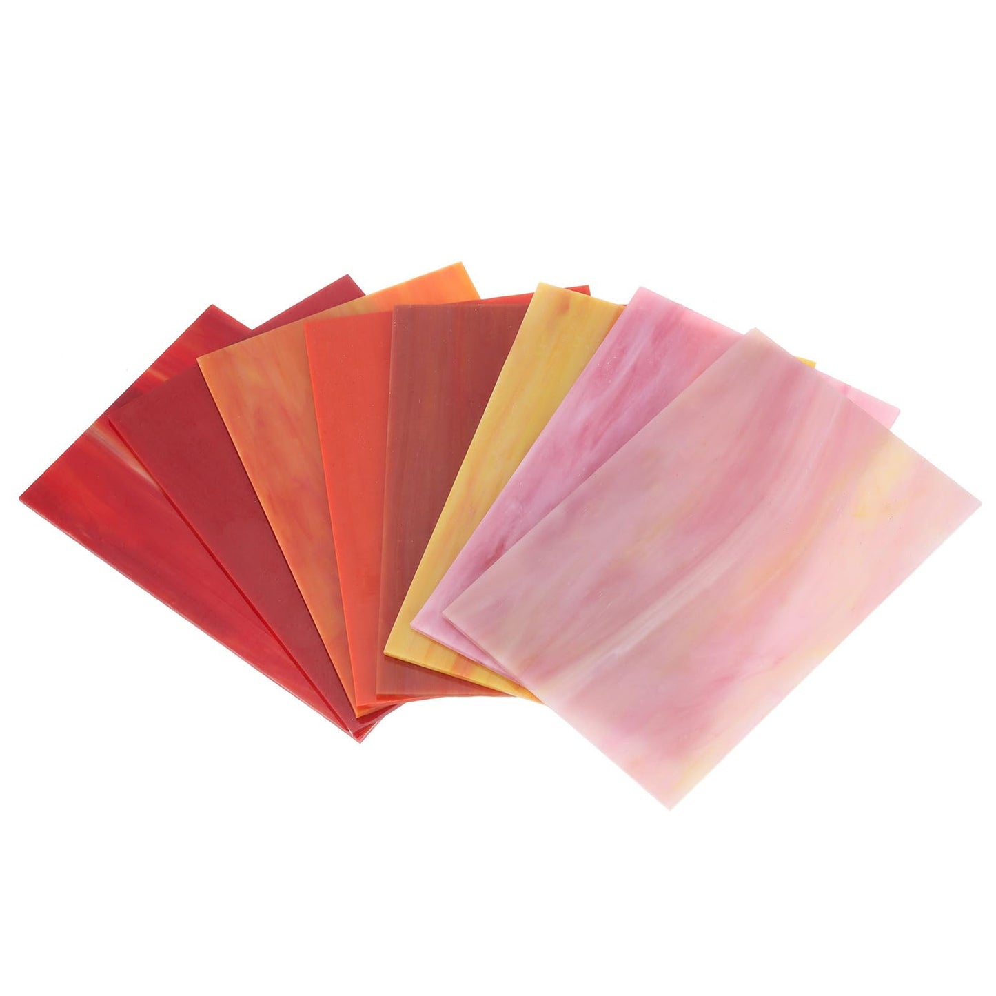 MECCANIXITY 8 Sheets Stained Glass Sheets,4 x 6 Inch Variety Mosaic Glass Tiles for DIY Projects Home Crafts Decoration,Red Series