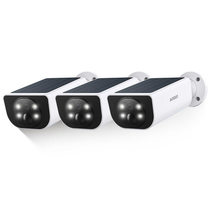 Cameras for Home Security-2.4GHz Wireless Security Camera Outdoor with AI Motion Detection & Siren, Non-Stop Solar Powered Charging, 2K Color Night Vision, SD/Cloud Storage, Waterproof, S1 4P
