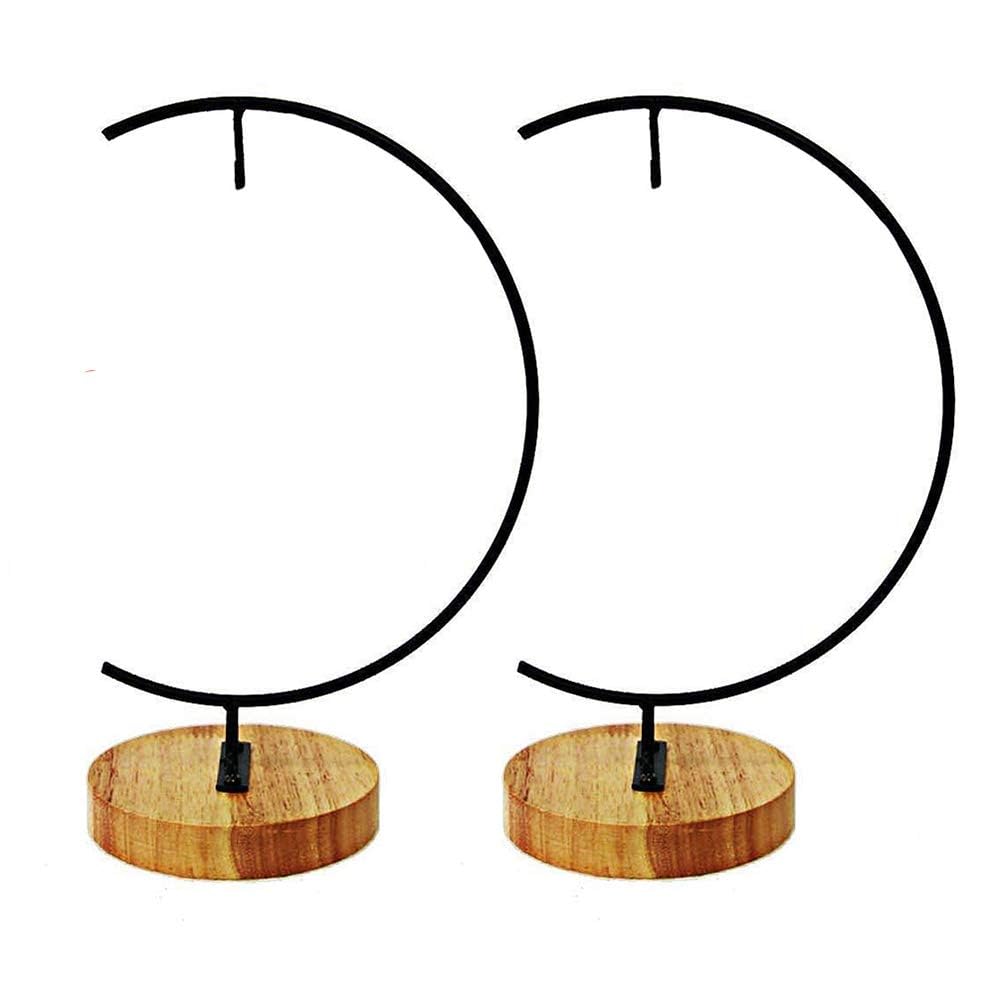 YY YEARCHY Awesomes Terrarium Ornament Display Stand Metal Stand Air Plant Stand Flower Pot Stand Holder Iron Pothook Stand for Hanging Glass Terrarium Globe Ball (2, Black)