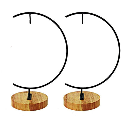 YY YEARCHY Awesomes Terrarium Ornament Display Stand Metal Stand Air Plant Stand Flower Pot Stand Holder Iron Pothook Stand for Hanging Glass Terrarium Globe Ball (2, Black)