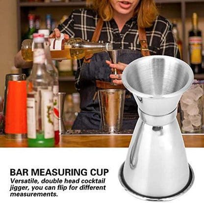 Cocktail Jigger Double Measuring Cup, Stainless Steel Shaker Tool for Various Beverages, 25ml/10ml