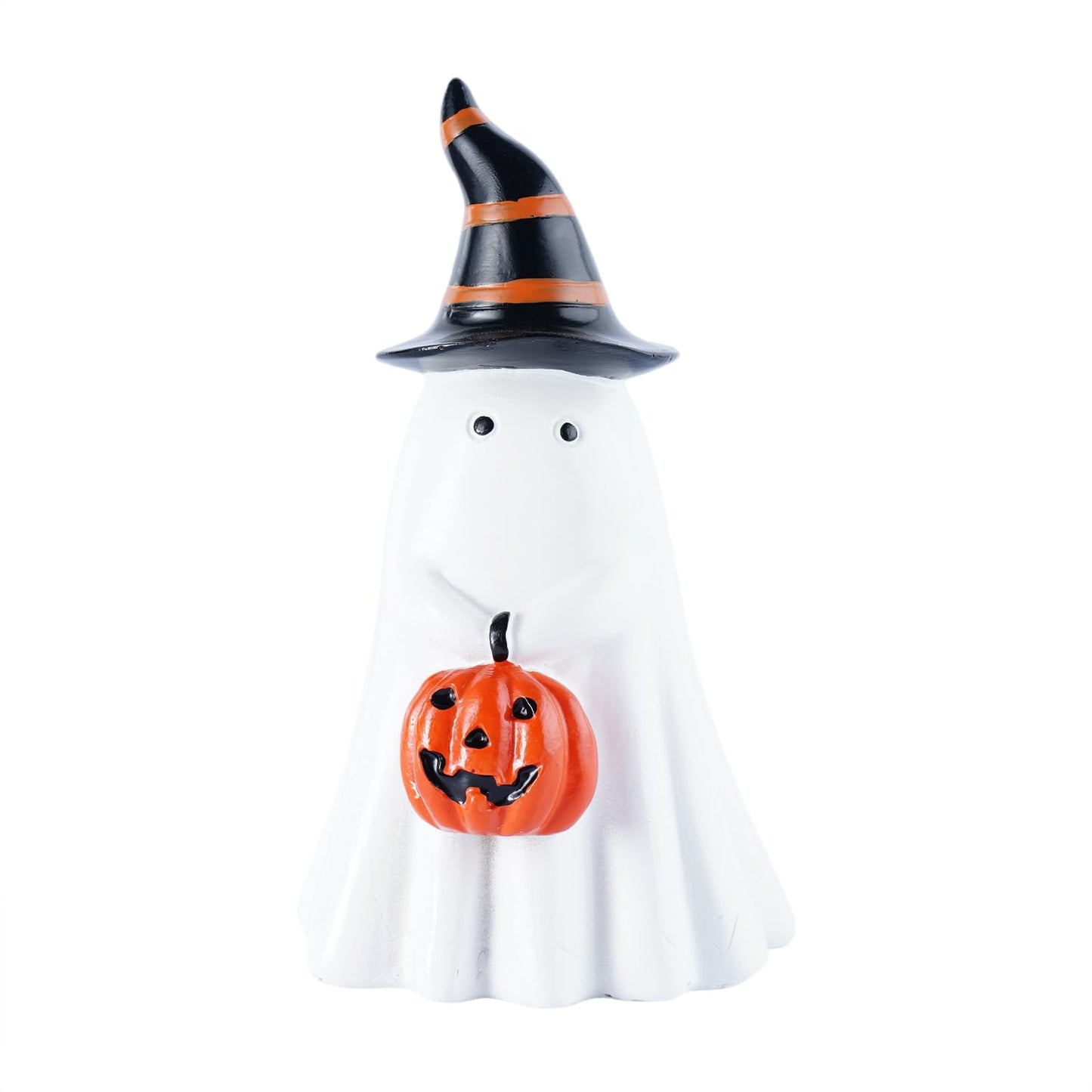 Brizoria Halloween Figurines Ghost Figurine with Witch Hat Spooky Halloween Decor Mini Ghost Figurines Collectible Figurines Resin Halloween Decorations Outdoor for Room Funny Office Decor