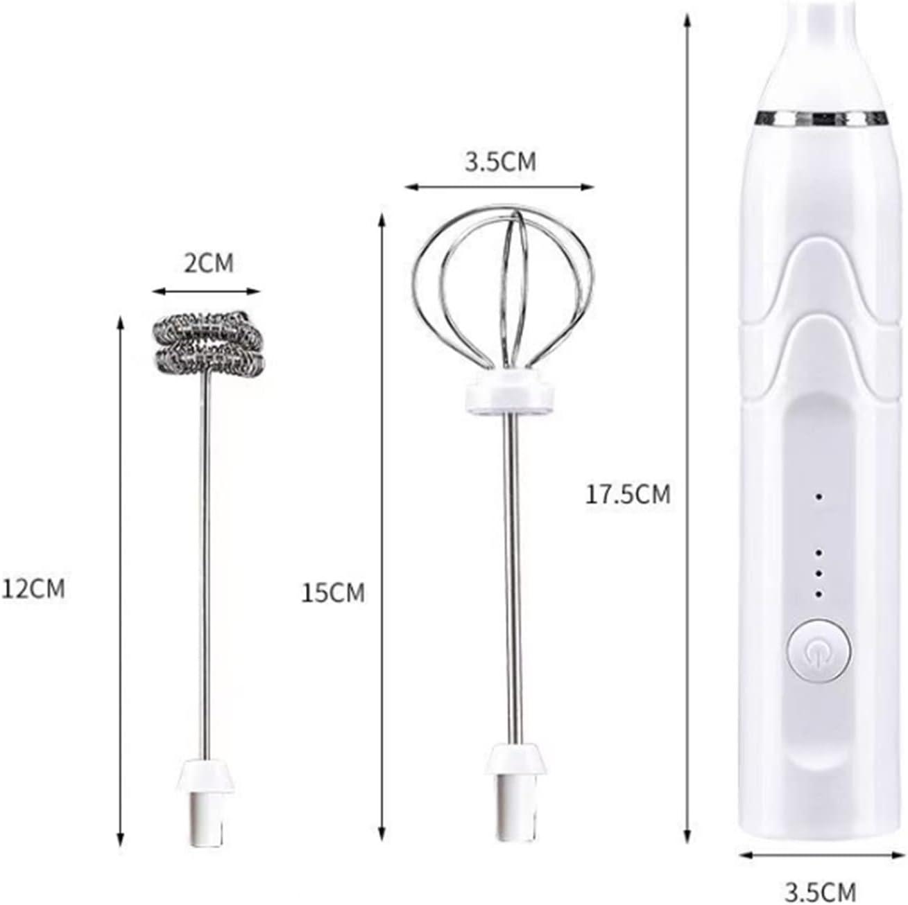 Coffee Whisk Foam Mixer with Stainless Steel Stand, Handheld Electric Milk Frother for Latte and Hot Chocolate