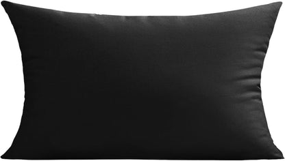 12x20 Set 2 VAKADO Lumbar Outdoor Waterproof Black Throw Pillow Covers of Decorative Tender Green Outside Patio