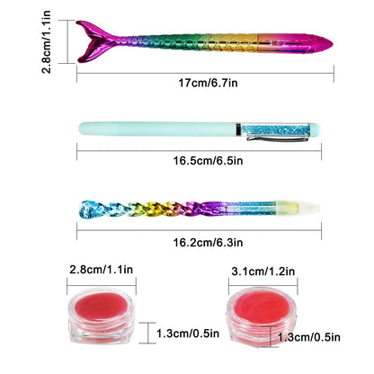 AIFUDA 16 Pcs Diamond Art Tool Kit - Mermaid Spiral Diamond Art Paintings Point Drill Pens, Glue Clay (Pink)