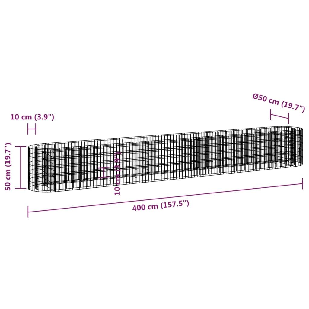 Foknhdi Galvanized Raised Garden Bed 157.5"x19.7"x19.7" Silver Gabion Planter Box for Outdoor & Patio, Durable Metal Planter Box for Vegetables & Flowers, Easy Assembly Large Planter
