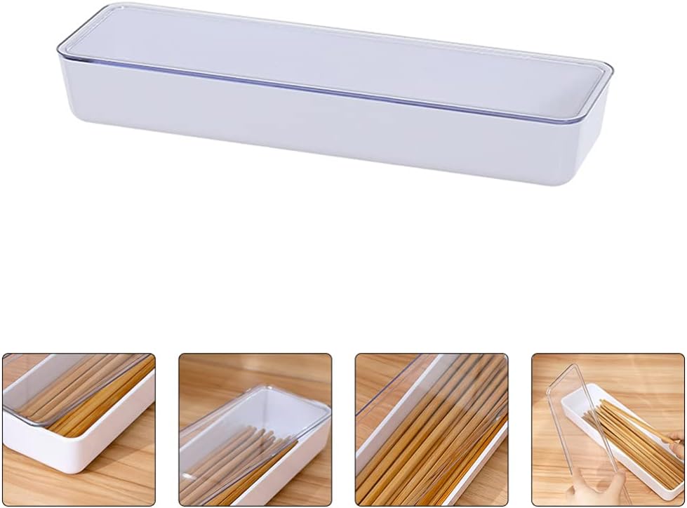Cabilock Flatware Tray with Lid, Kitchen Drawer Organizer with Lid and Drainer, Plastic Cutlery Tray and Storage
