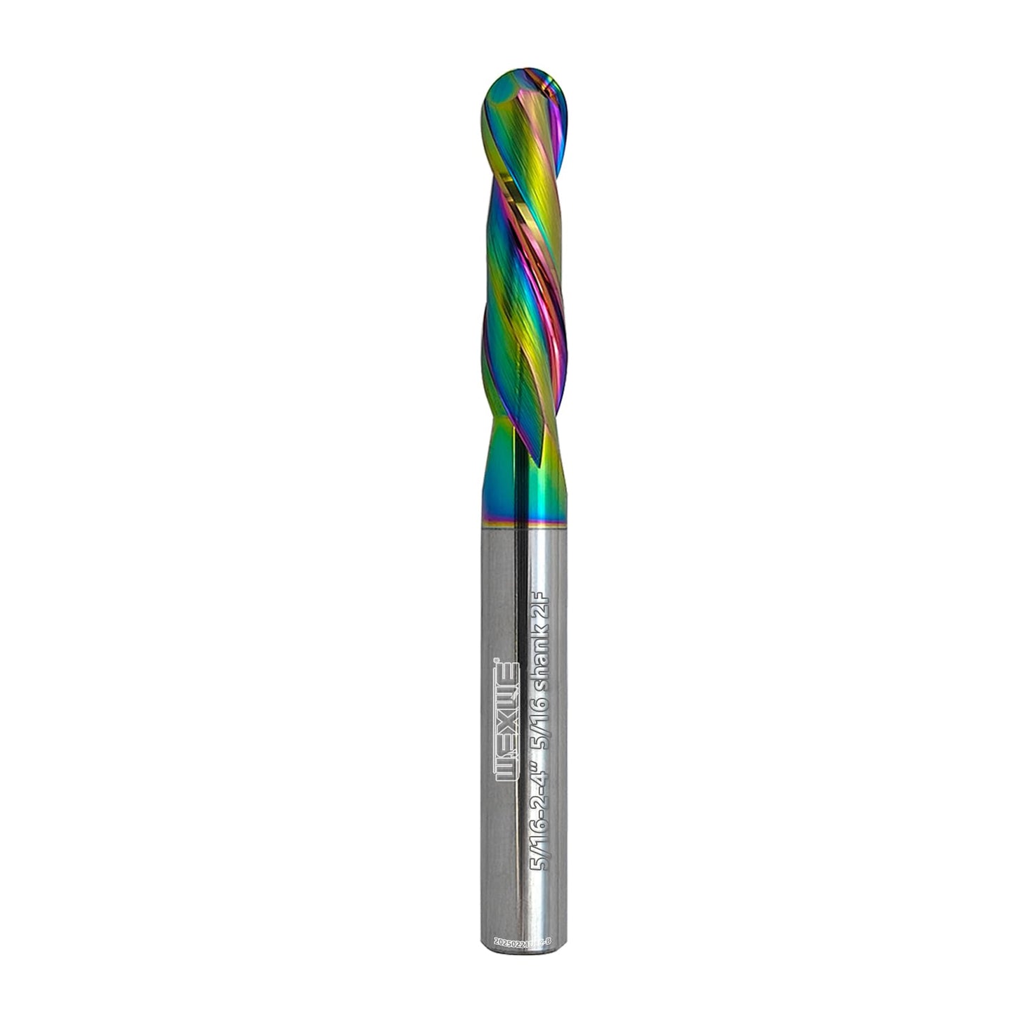 WEXWE Tools Extra Long Ball Nose Carbide End Mill, CNC Cutting Tools for Aluminum Cutting,Wood Cutting, More Wear Resistant, Suit for 3D Carving & Engraving. 2 Flute Router Bits (5/16-4" 1pcs