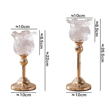 cfycfy987 Candelabra European Crystal Glass Tall Candle Holder Candlelight Dinner Table Decoration Home Furnishings Candle Sticks Holder(Large)