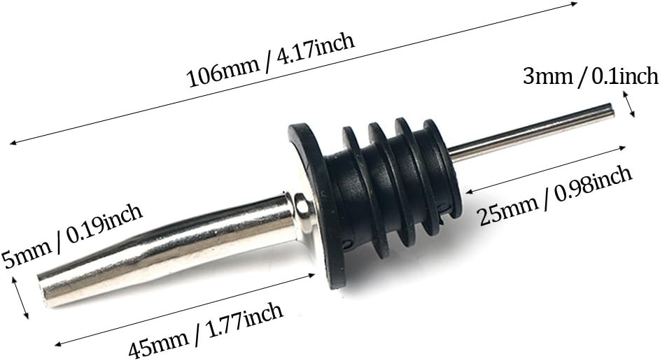 Swpeet 15 Pcs Stainless Steel Liquor Bottle Speed Pourers with Rubber Dust Caps for Pubs, Clubs, Restaurants, Bars