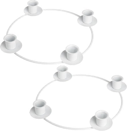 Chengu Christmas Advent Candle Holder - Elegant Metal Taper Stand for 4 Candles | White Holiday Decor