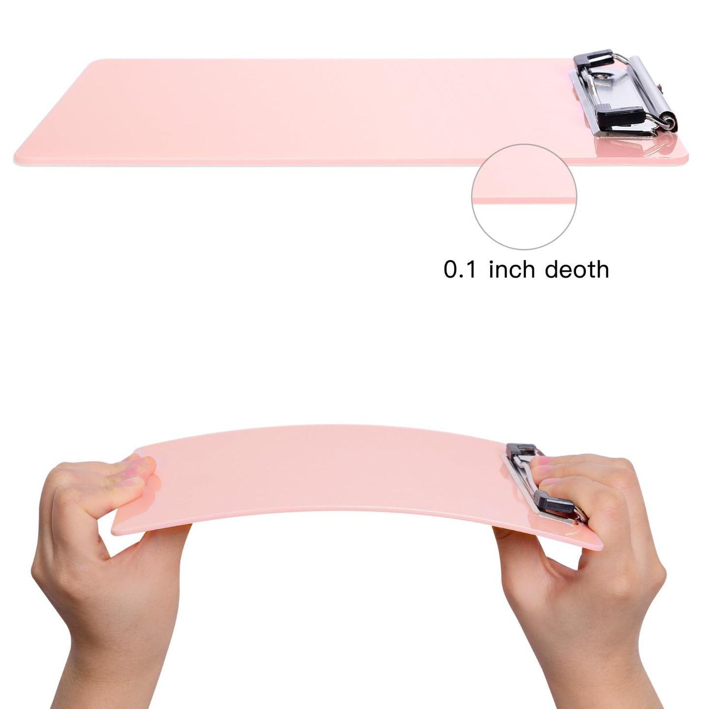 Red Marble Small Plastic A5 Clipboard - Standard Size Memo Clip for Classroom, Office, Women - Low Profile Mini Clipboard 6" x 9"